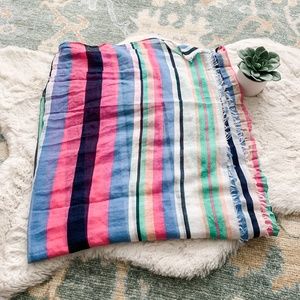 Navy & Pink Striped Oblong Lightweight Scarf